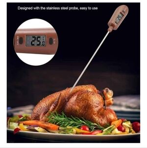 Digital Meat Thermometer with Brown Display